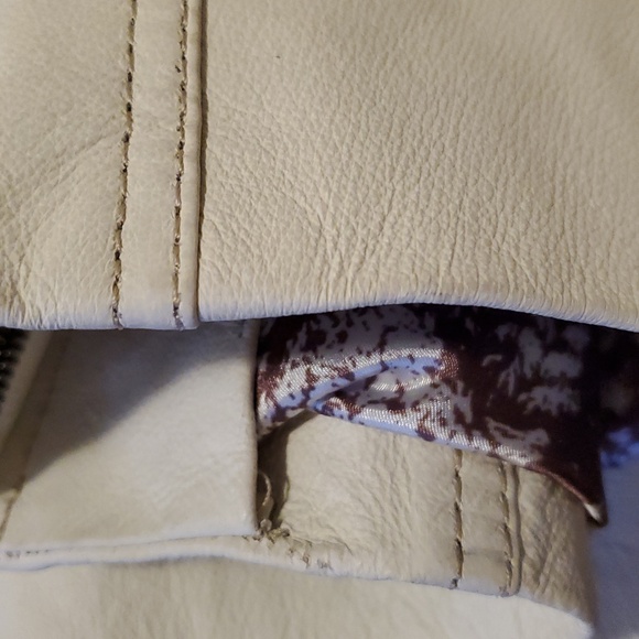 Women's Cream Danier Leather Jacket size S - Picture 8 of 10